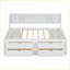 Lit de jour en bois pleine grandeur avec 2 armoires, 4 tiroirs et Tablettes - sans sommier blanc-857497394