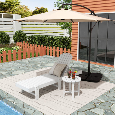 Chaise longue inclinable longue avec table 77,6 po Altura