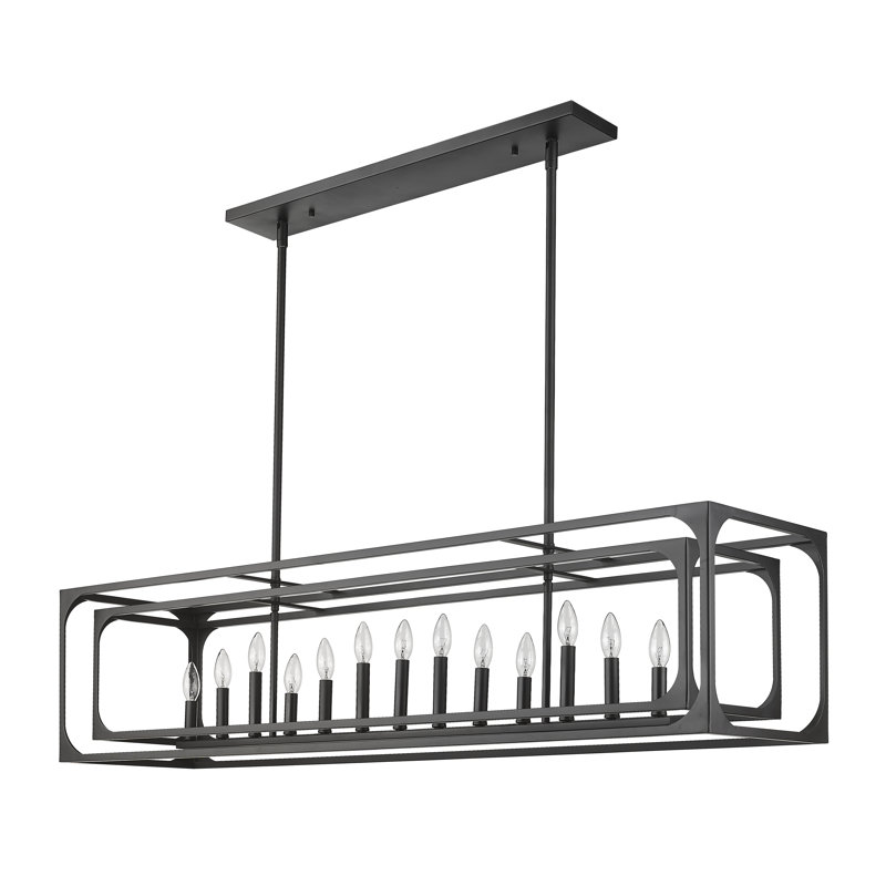 13 - Light Kitchen Island Pendant, Matte Black