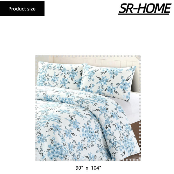 SR-HOME Cotton Floral Duvet Cover Set