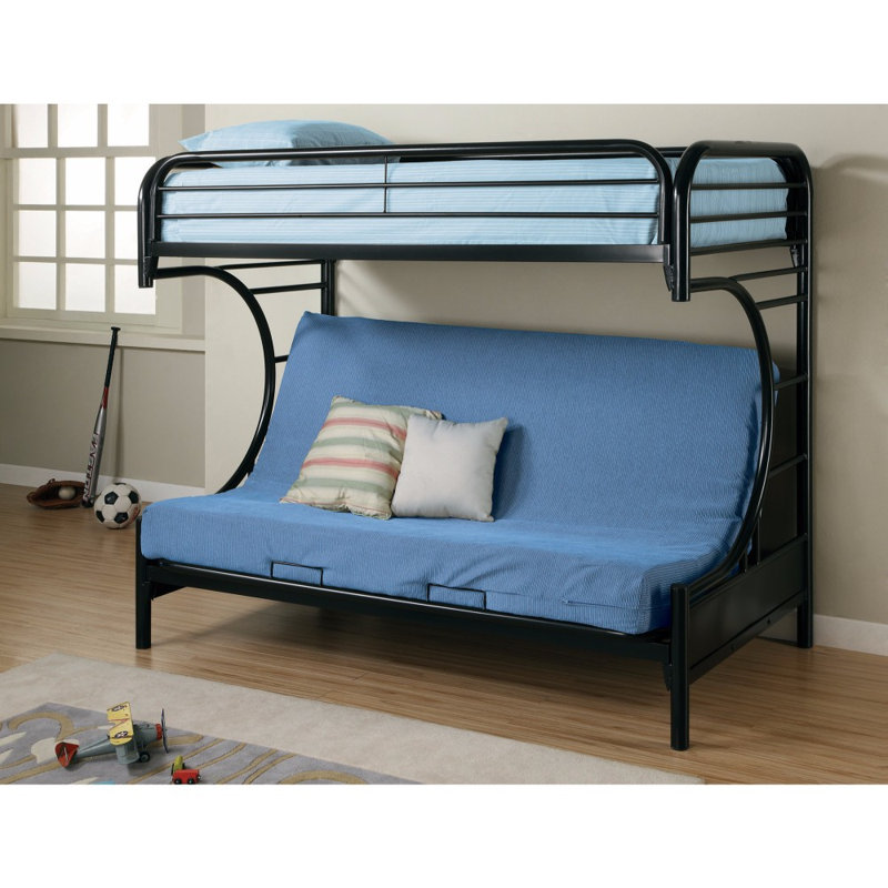 Hipple Kids Twin Over Full Bunk Bed, Black