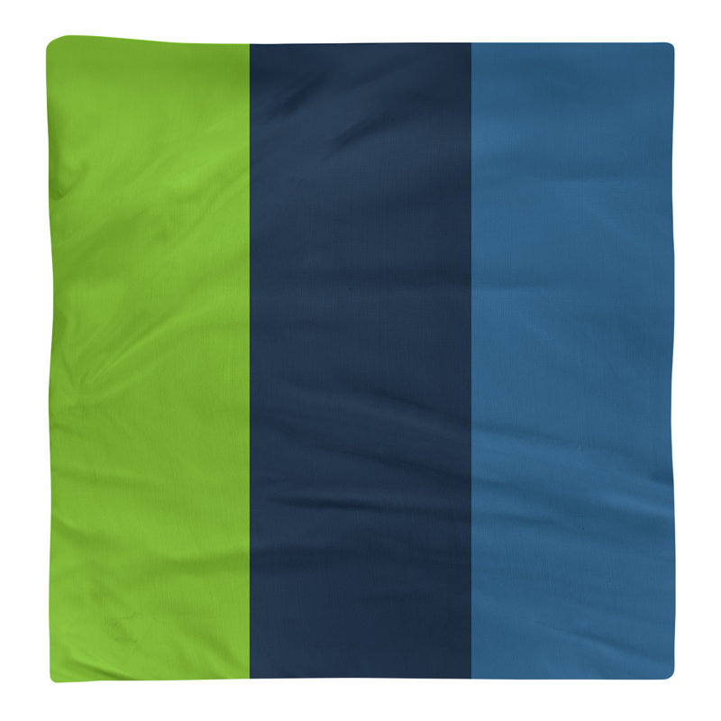 Striped Square Napkin, 10" W x 10" L, Aurora Green/Midnight Blue/Lake Blue, Polyester