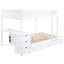 Lit superposé blanc avec lit gigogne simple, bureau de rangement - option de chambre à coucher pour adultes