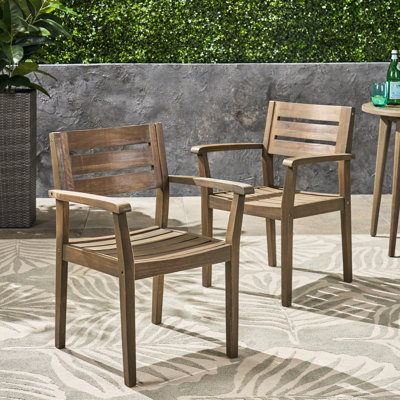 Chaises de salle à manger en bois pour 2 personnes, gris. Convient à la cour, au bord de la piscine, au jardin. Fabrication, capacité de charge de 350 lb, gris Grand jardin, au bord de la piscine. Poids maximal