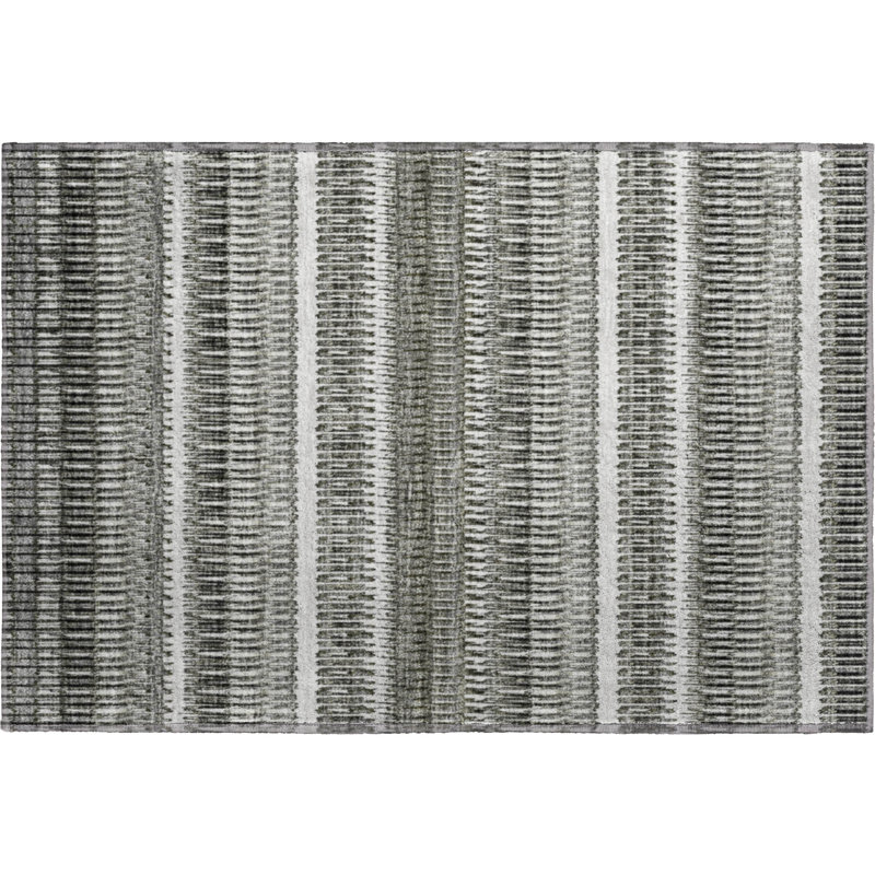 Premium Machine Washable Cerrito AMF589 Gray Runner Rug, Rectangle 1'8" x 2'6"