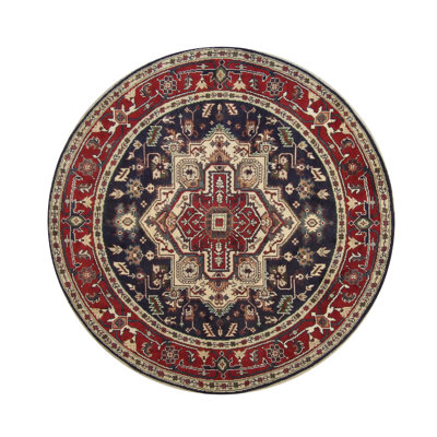 Maxville One-of-a-Kind 7.7x7.7 Round Area Rug Blue
