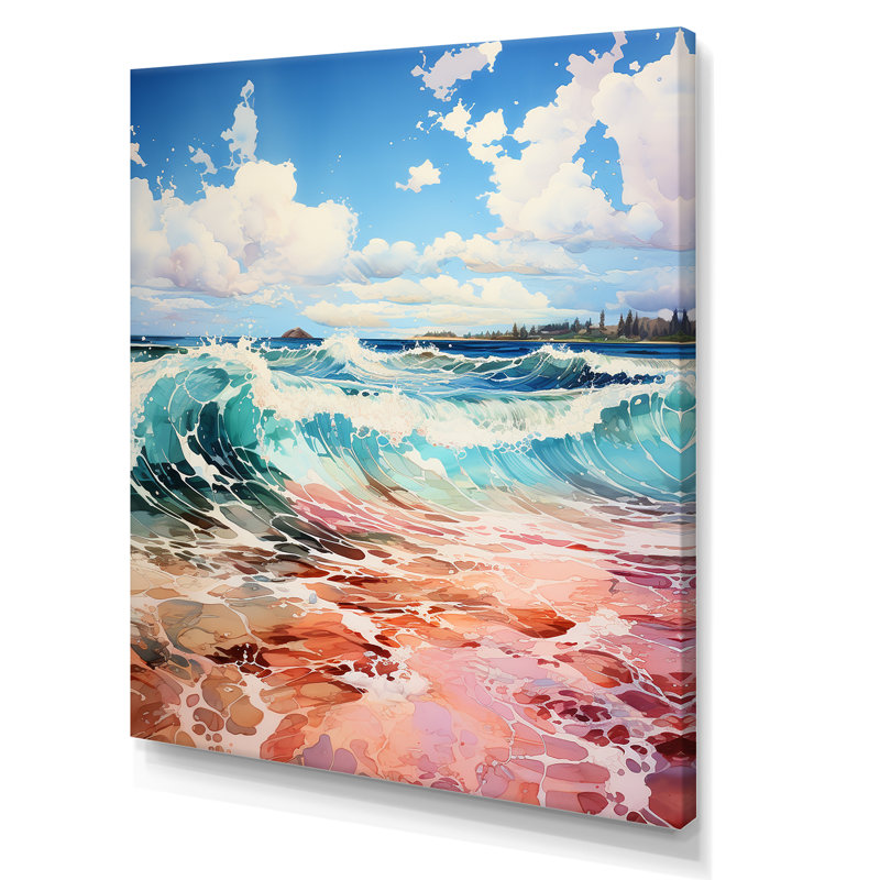 «Tropical Beach Waves Fusion III», reproduction sur toile, H 20 po x l 12 po x P 1 po, Toile tendue
