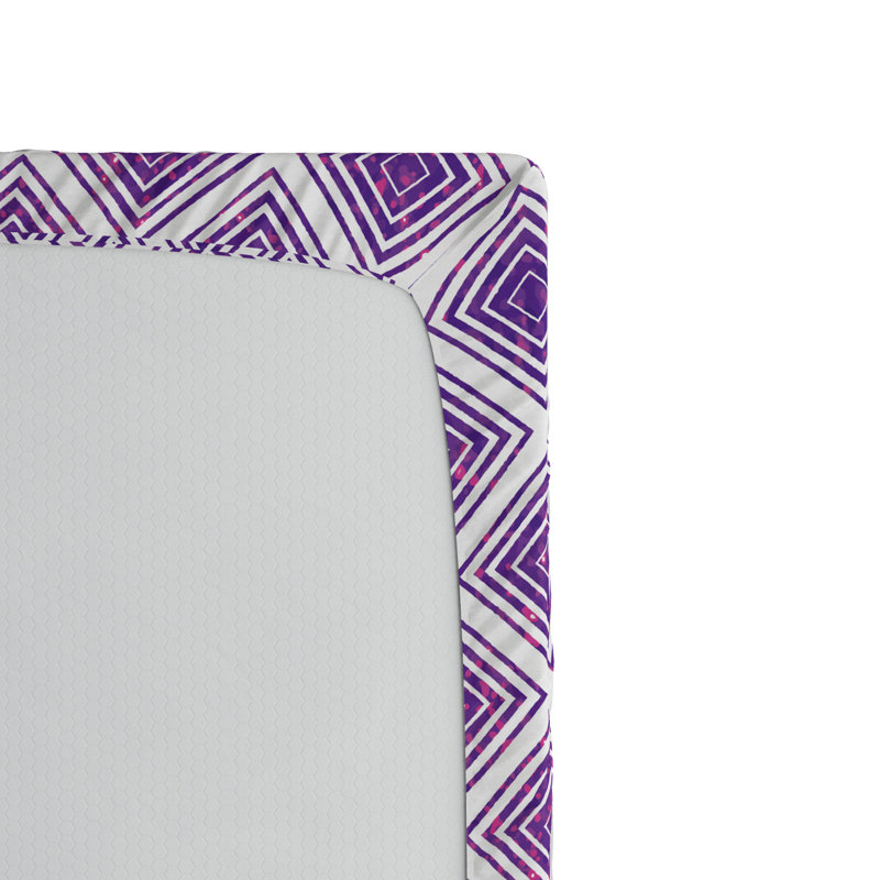Microfiber Geometric Fitted Sheet, Twin Fitted Sheet