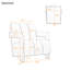 Chaise avec accoudoirs avec accoudoirs en forme de L et tissu en polyester 26,3 po U-Can-114964535