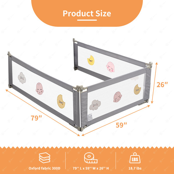Toddler Bed Rail Guard for Kids Twin Double Full Size Queen & King M