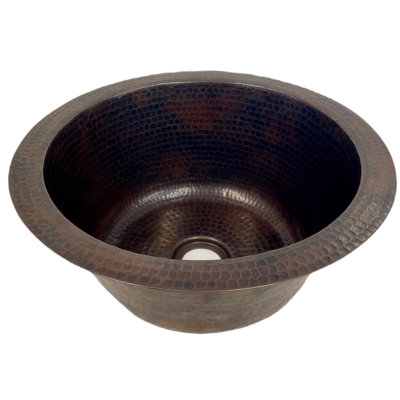 12" Round Copper Bathroom Sink Perfect For Rv Horse Trailers / Barrels