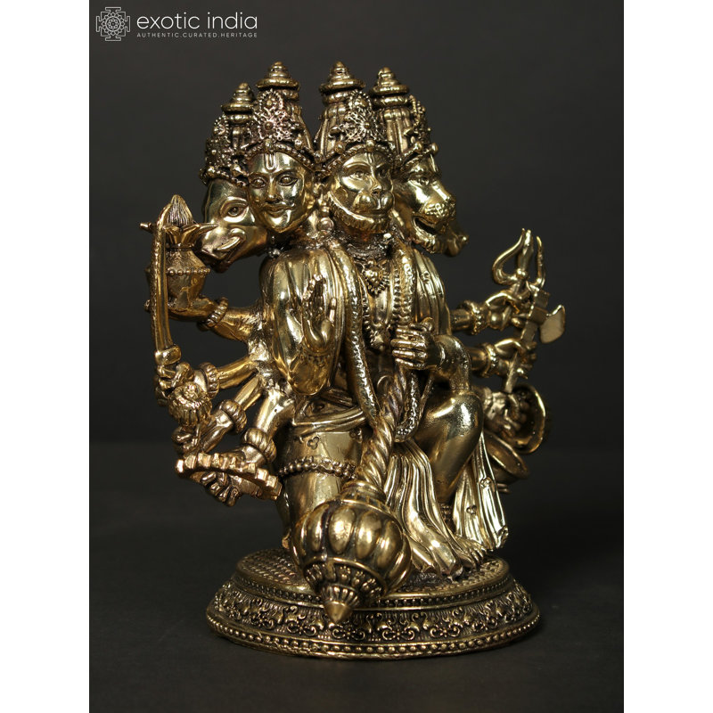 Statue en laiton laiton Panchamukhi Hanuman