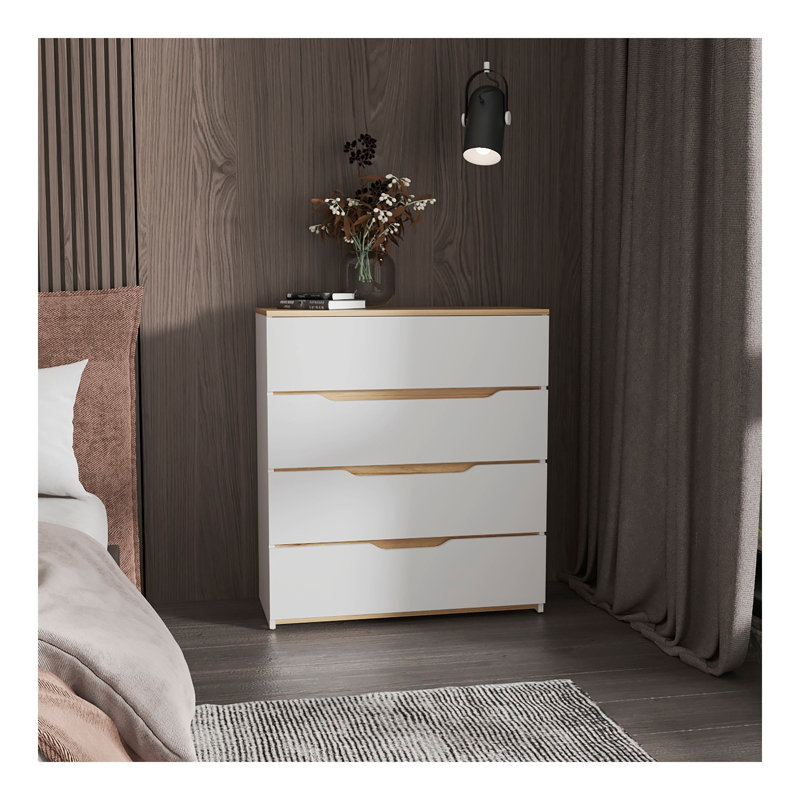 Commode 4 tiroirs Lynbrook, Blanc