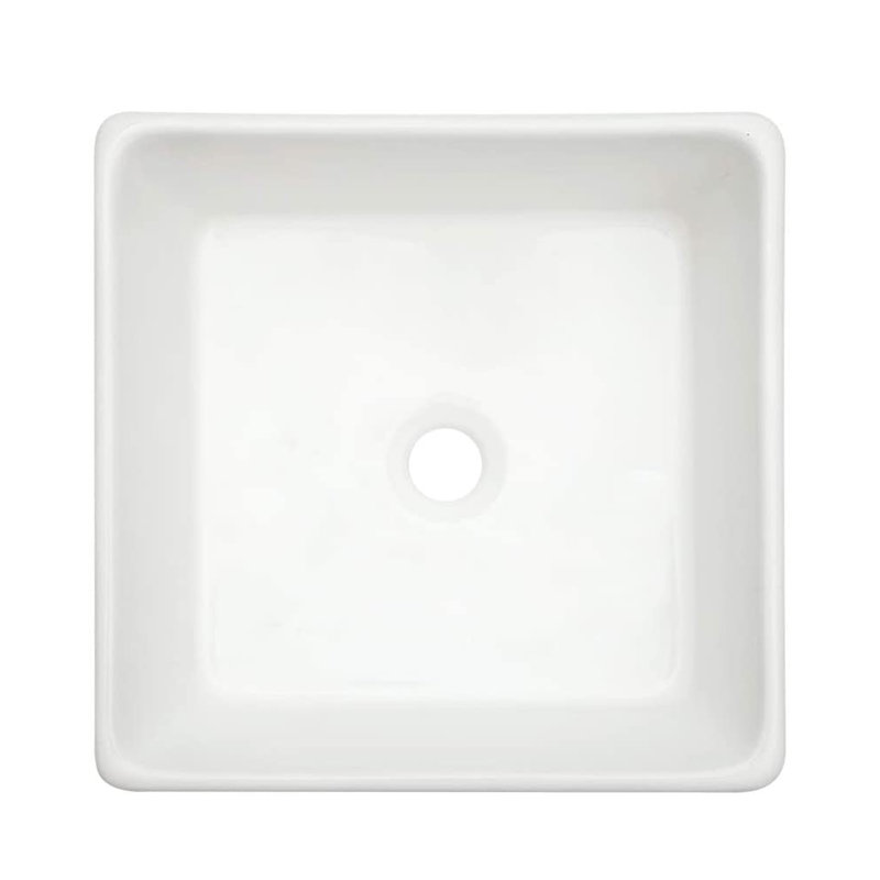 Lavabo de salle de bain carré en céramique blanche