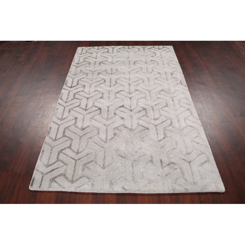 Silk and Wool Geometric Indoor Rug