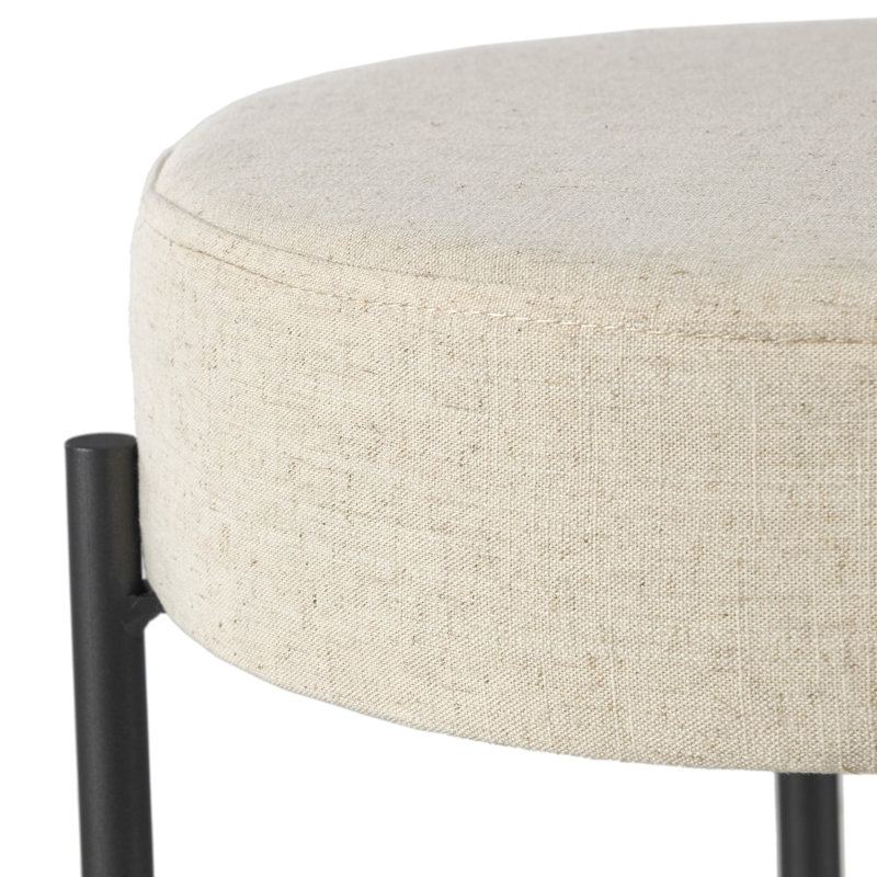 Tabouret de bar et de comptoir Eugenia, Tabouret de comptoir (siège d'une hauteur de 26 p, Savile lin - beige