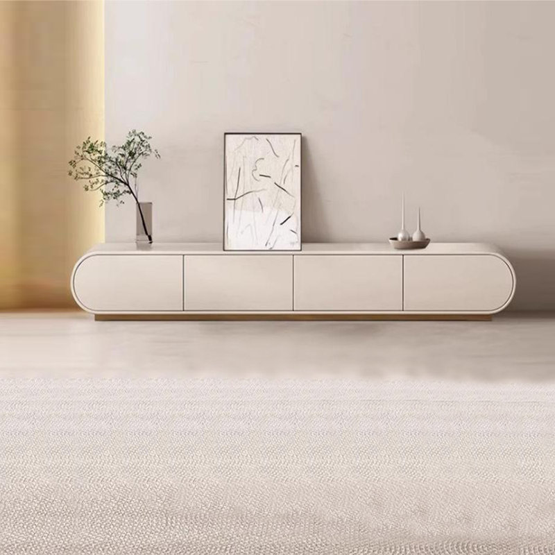 Cream style simple lacquer TV stand, 86.61"
