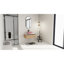 Meuble-lavabo mural moderne avec lavabo et rangement en céramique d'art
