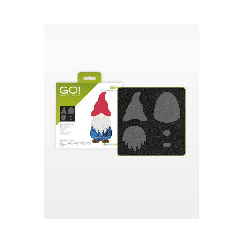 Créez facilement tous les gnomes que vous pouvez imaginer en utilisant ce lot - il suffit d'ajouter du tissu! Le go! L'ensemble de gnomes et d'accessoires comprend: GO! Gnome (55210) Accessoires pour gnome (55347) Tapis de coupe - 6 x 6 (55137)