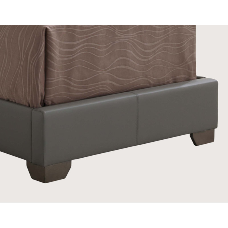 Upholstered Low Profile Standard Bed, Full, Purple