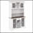 Rustic Kitchen Pantry Storage Cabinet with LED, Outlets, Wine Rack, and Adjustable Shelves for Dining Room-128975366