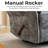 Oversized Recliner Chair, 26" Extra Wide 360° Swivel Rocker Recliner with Adjustable Headrest, Chenille Glider Rocking Nursery Chair with Overstuffed Armrest, Lumbar Support，Dark Grey-1720132509