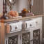 Buffet en fer et bois brun et blanc