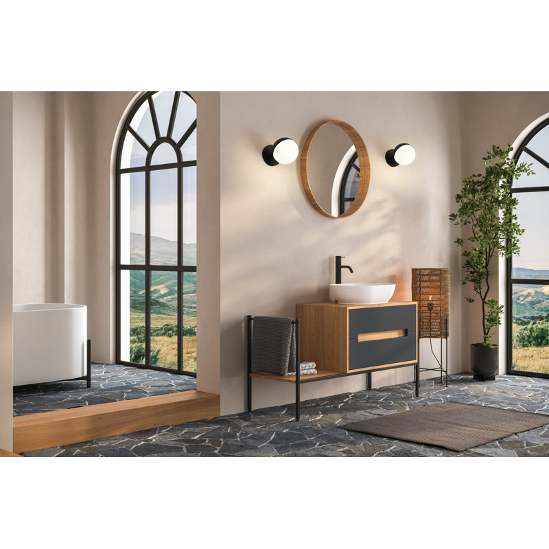 Trombetta 1 Light Wall Sconce in Matte Black, Matte Black