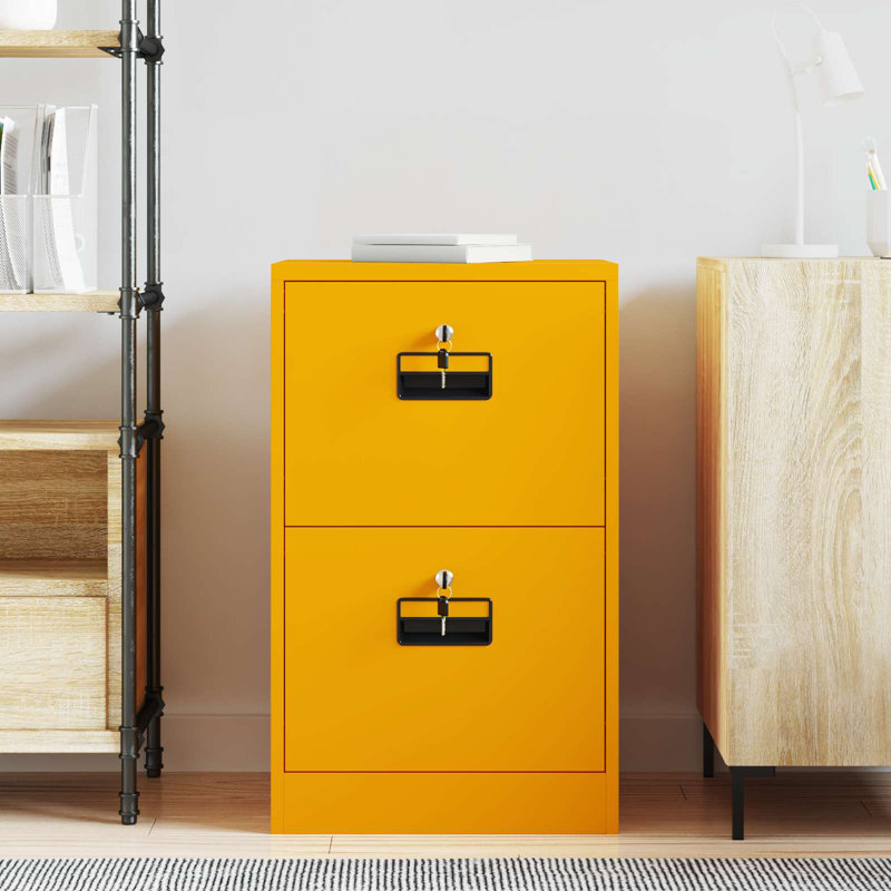 Storage Cabinet, Mustard Yellow