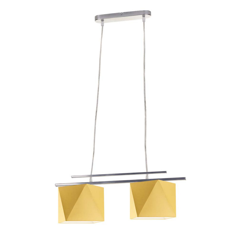 Dendall 2 - Light Kitchen Island Pendant, Yellow, Chrome