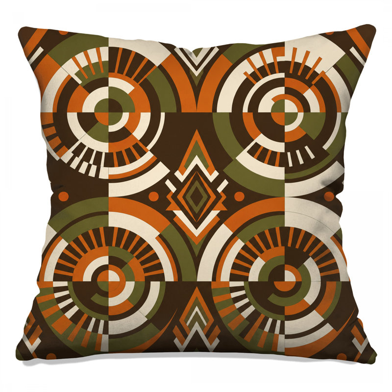 Geometric Circular Patterns Double Sided Throw Pillows, 18 x 18 inches