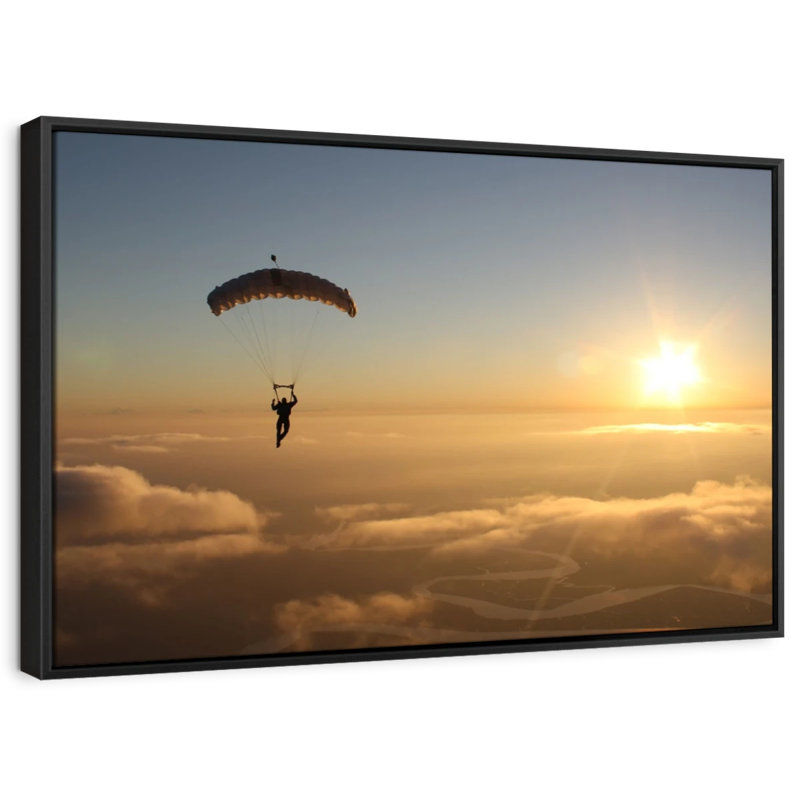 «Skydiving Sunset», reproduction sur toile, H 13 po x l 19 po