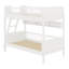 Lit superposé en bois avec tablettes de rangement et échelle-634420256