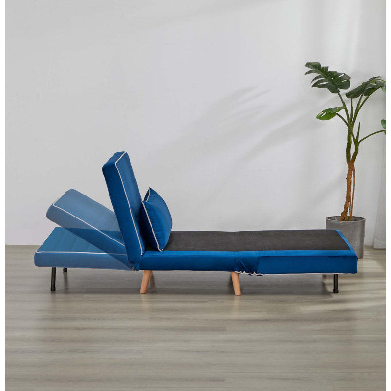 Fauteuil-lit moderne en velours pliable avec passepoil - dossier réglable à 3 positions, se transforme en lit en 10 secondes, comprend un oreiller et un canapé-lit compact