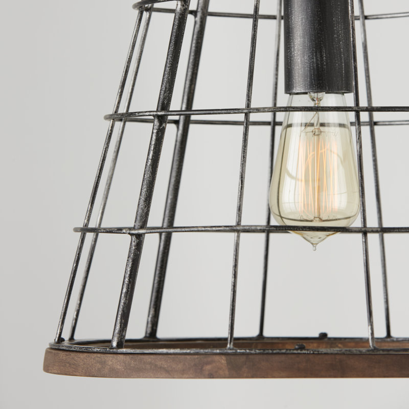 Gabourey 1 - Light Zinc/Wood Single Pendant
