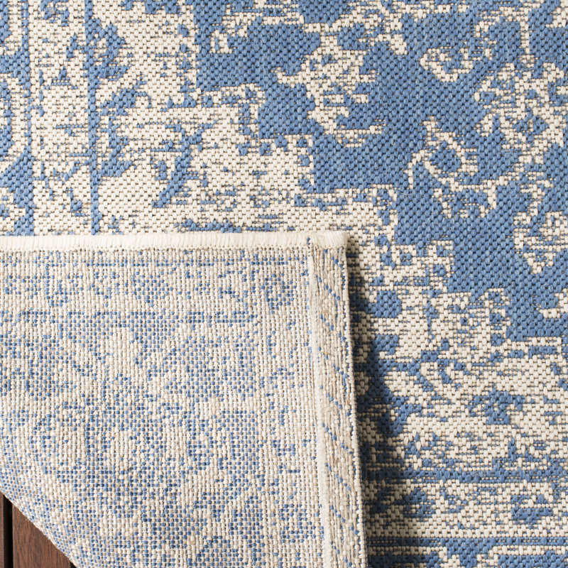 Kleist Hooked Indoor/ Outdoor Blue Rug, Square 201 cm