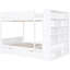 Lit double superposé double avec 2 tiroirs et armoire pratique - Blanc