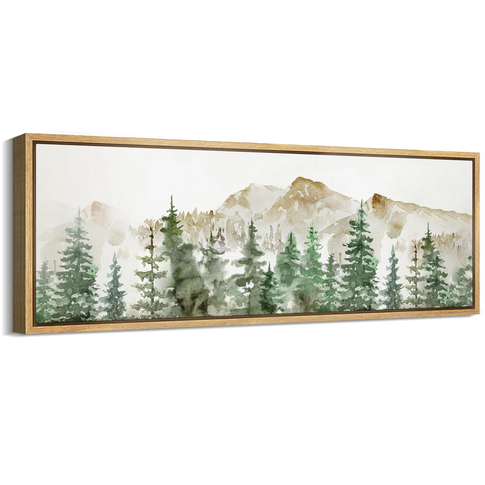 IDEA4WALL Woodland Forest Landscape Watercolor Pine Tree Forest