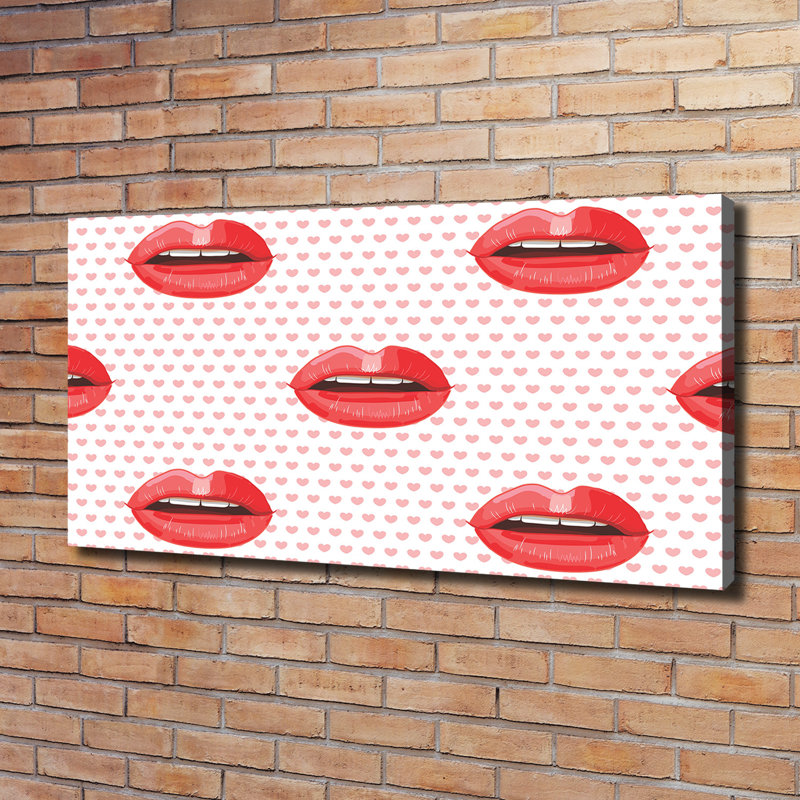 Red Lips - Wrapped Canvas Print