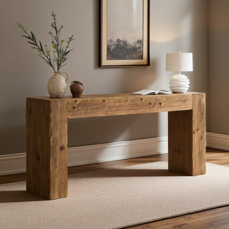 Table de bout polyvalente, console compacte, table basse en bois