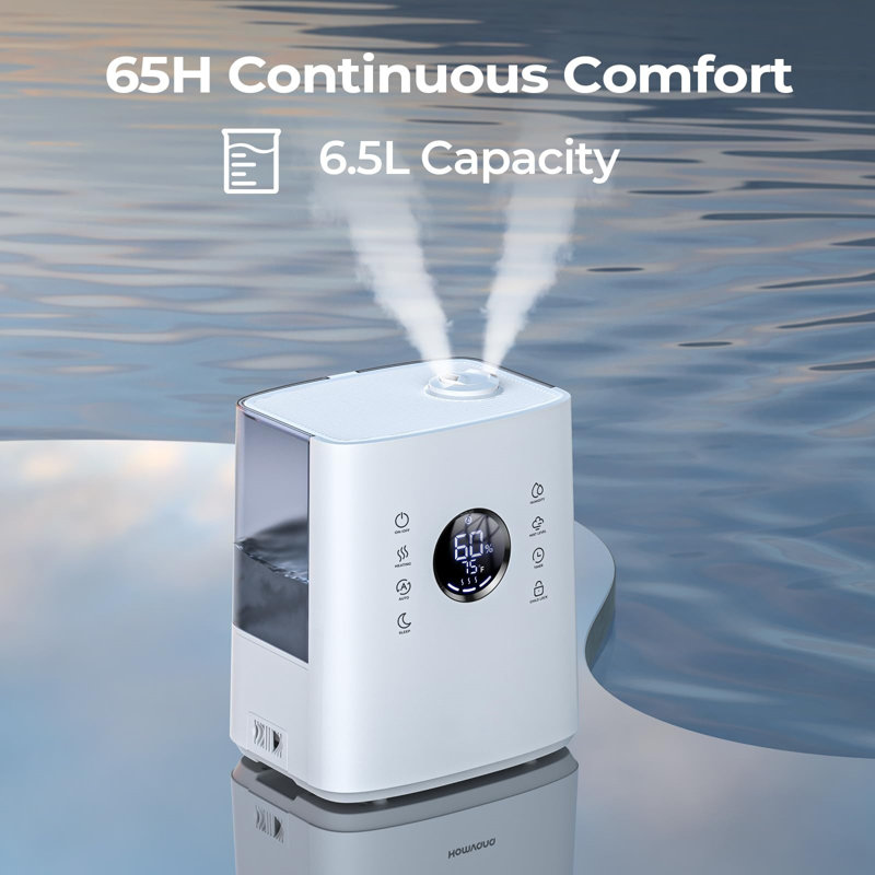 White Ultrasonic Dual Mist Humidifier with Remote Control