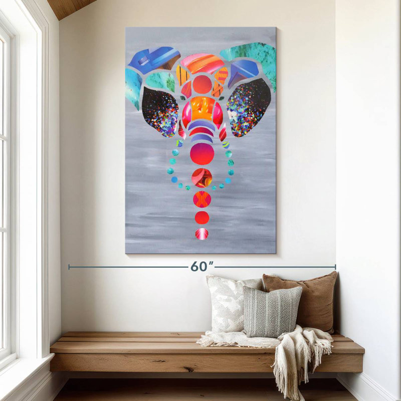 Brampt Abstract Elephant Love, 51" H x 34" W