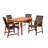 Anautica 4 - Person Eucalyptus Solid Wood Patio Dining Set Umbrella Hole Included Rectangular Table