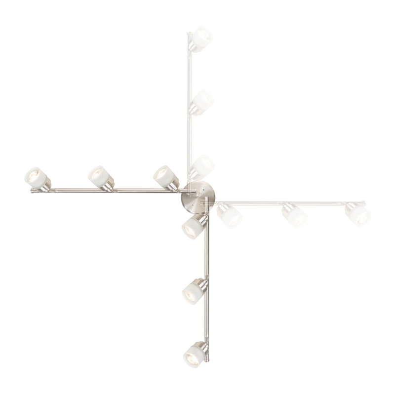 Brushed Nickel 46.25'' 6-Light LED Track Lighting Kit with Frosted Glass Shades