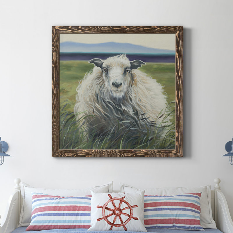 Homespun - Toile encadrée de qualité supérieure - prête à être accrochée, H 35,5 po x l 35,5 po x P 1,5 po, Cadre noyer