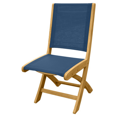 Riviera Teak Outdoor Sling Folding Dining Chair