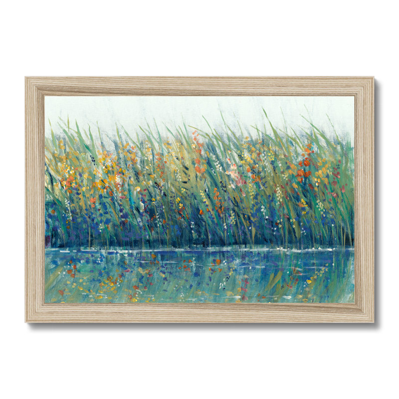 Wildflower Reflection I by Timothy O' Toole - Wrapped Canvas Painting, 65cm H x 95cm W, Natural Wood Framed Paper Print