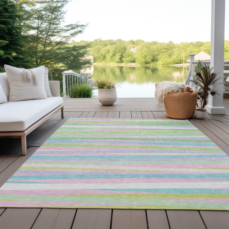 Tapis intérieur / extérieur gris lavable à la machine 1 pi 8 po x 2 pi 6 po ACN997 Chantille, Rectangle 9 pi x 12 pi