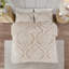 Ensemble d'édredon damassé en coton 3 pièces taupe-122118566-122118568