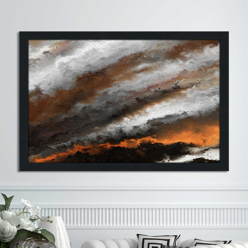 «Fire In My Heart, Jeremiah 20: 9» par Mark Lawrence, reproduction d'art, H 33,5 po x l 49,5 po x P 1 po, Cadre espresso